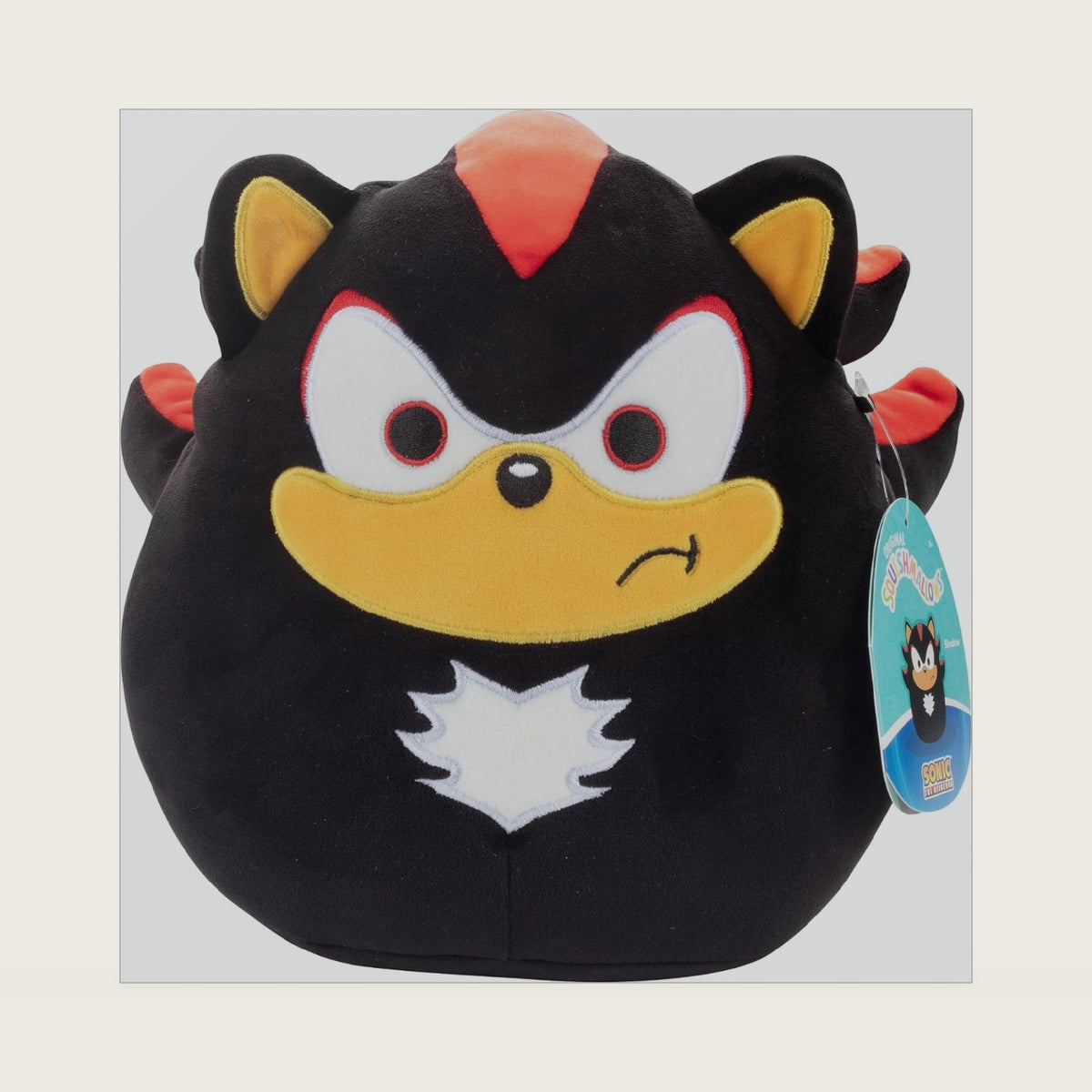 Original 8-Inch Shadow - Sonic the Hedgehog- Official Plush - Collectible Soft & Squishy Stuffed Animal Toy - Add to Your Squad - Gift for Kids, Girls & Boys