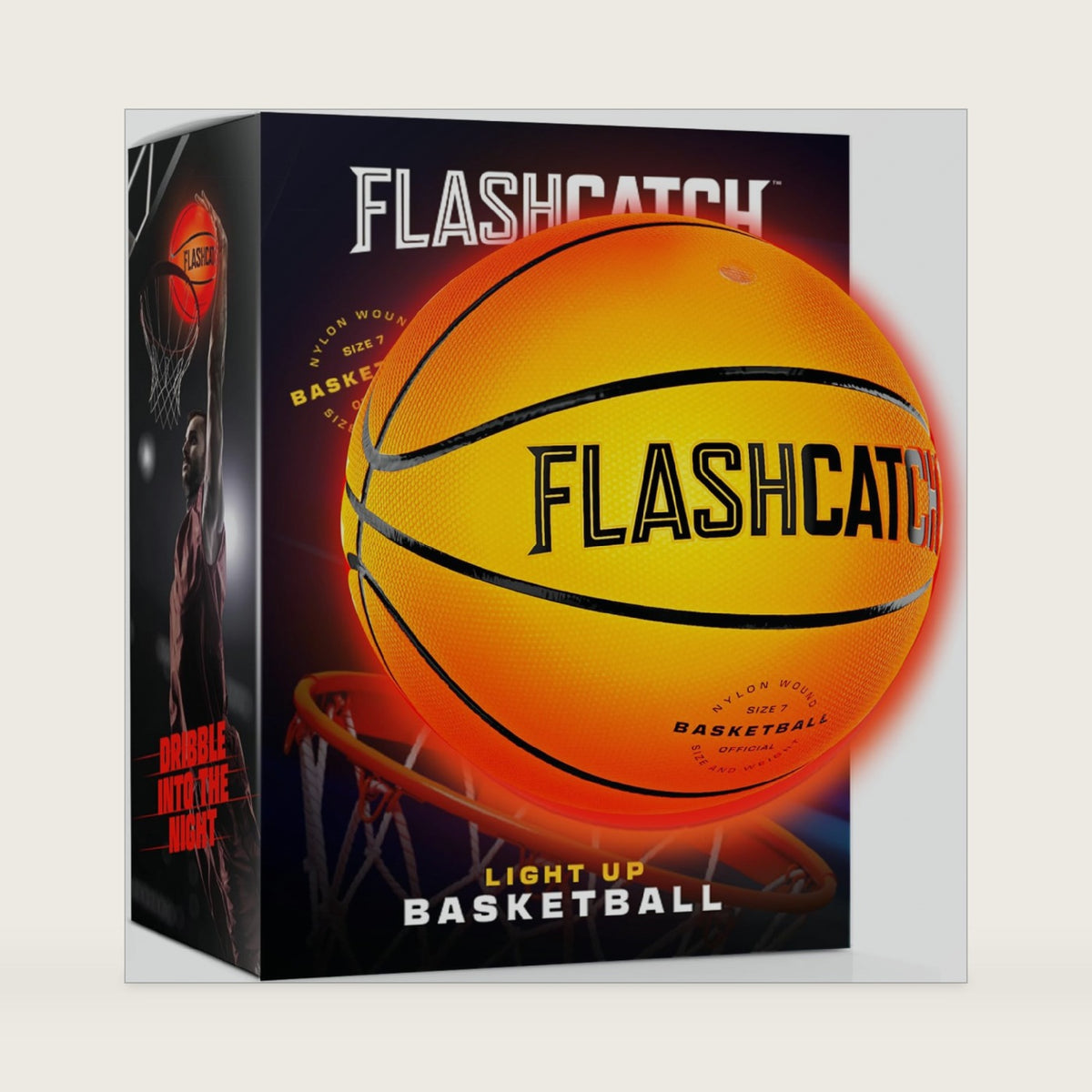 FlashCatch Light Up Basketball - Glow in The Dark - Sports Gear Accessories Gifts for Boys 8-15+ Year Old - Kids Teens Gift Birthday Ideas - Teen Boy Toys Ages 8 9 10 11 12 13 14 15 Outdoor Teenager
