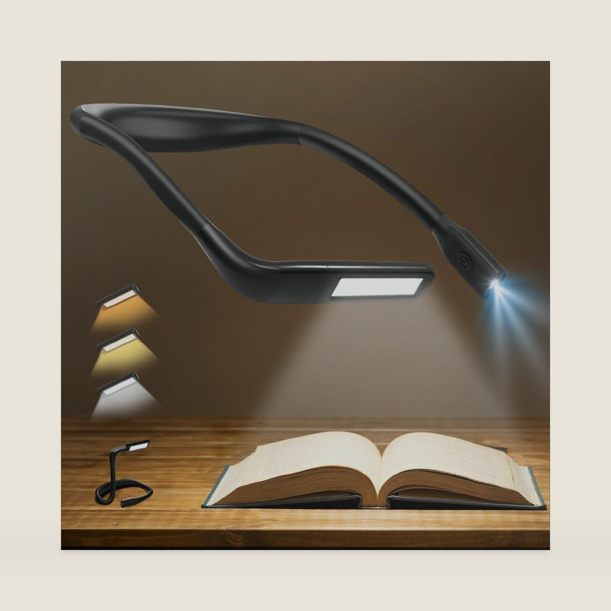Reading Light, Rechargeable Neck Light, Stepless Dimming Book Light