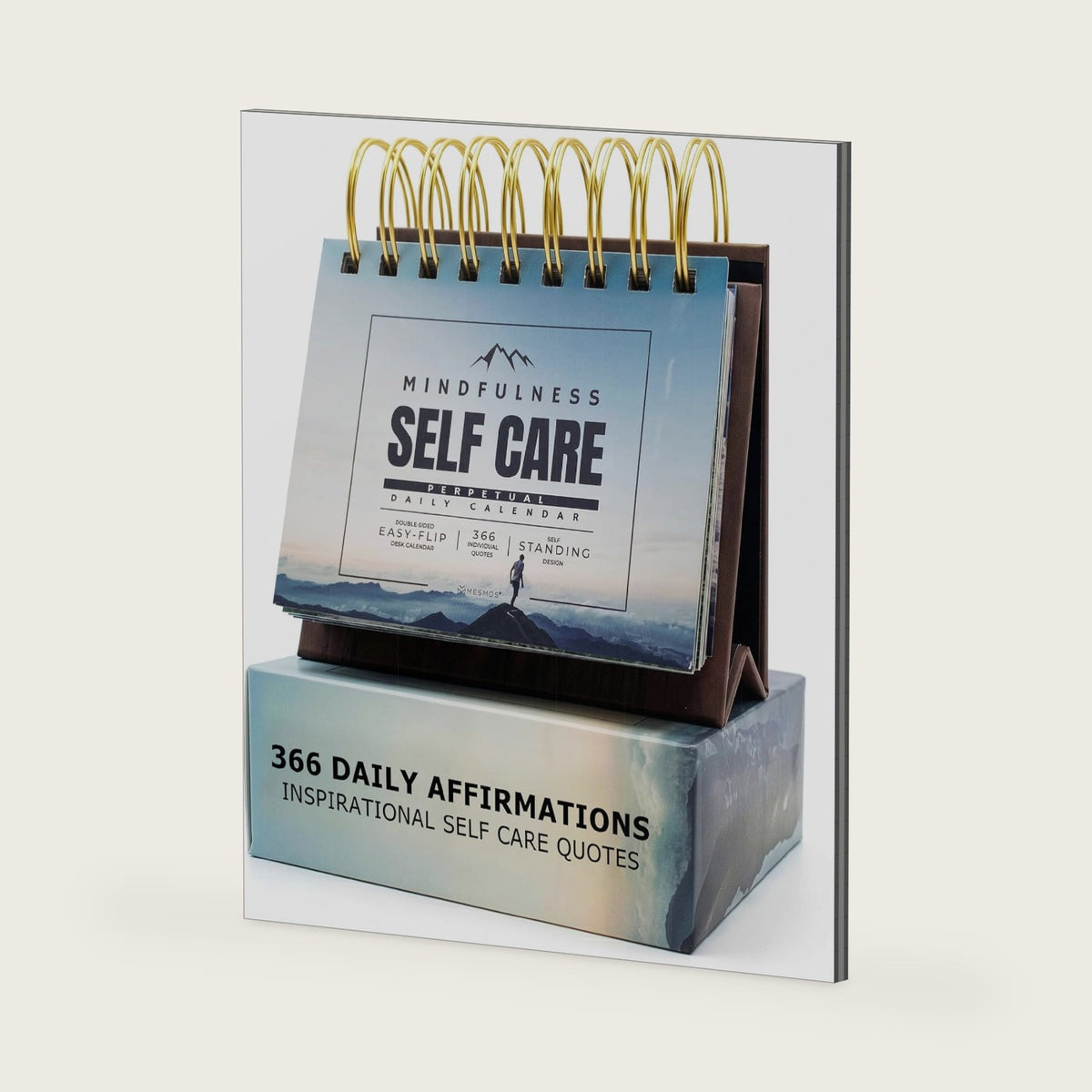 MESMOS 366 Mindfulness Daily Flip Calendar, Undated Perpetual Calendar, Desk Decor for Men & Women, Inspirational Gifts, Self Care Quotes, Office Desk Accessories, Stress Anxiety Relief Items