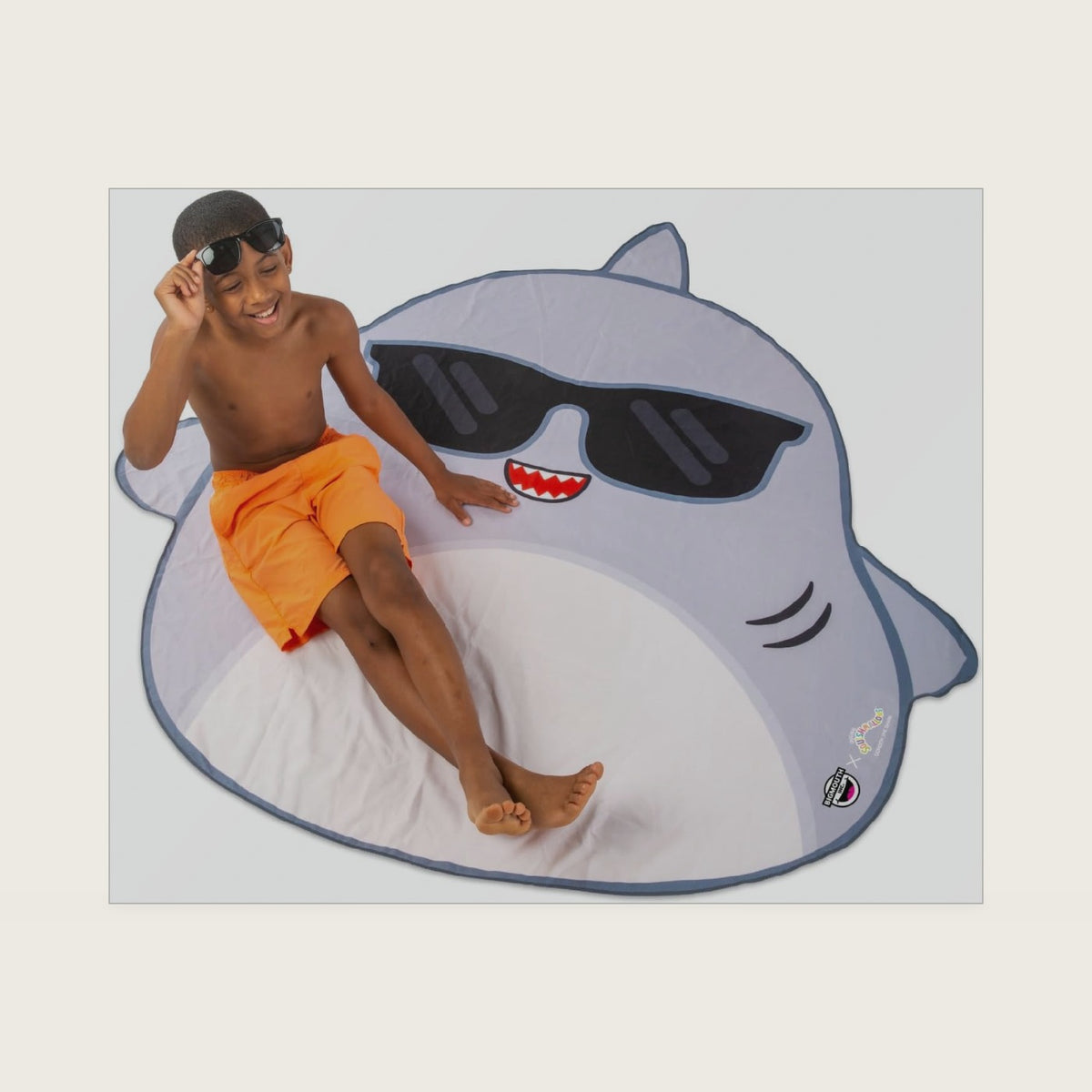 BigMouth x Beach Blanket, Large 5 ft Soft Fabric Travel Towel for Sand-Free Lounging - Gordon the Shark