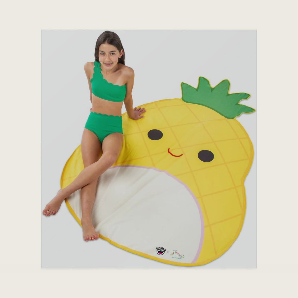 BigMouth x Beach Blanket, Large 5 ft Soft Fabric Travel Towel for Sand-Free Lounging - Maui the Pineapple