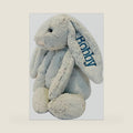 Embroidered Plush Bunny with Child's Name Handmade Custom Plush Toy Child's First Easter Gift