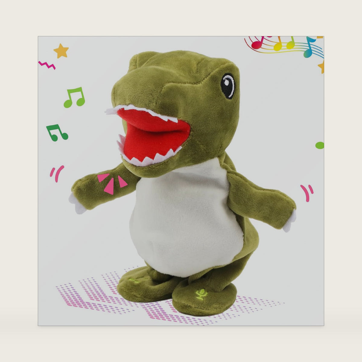 Easfan 8" Talking Dinosaur Stuffed Animal Repeat What You Say Toy for Kids