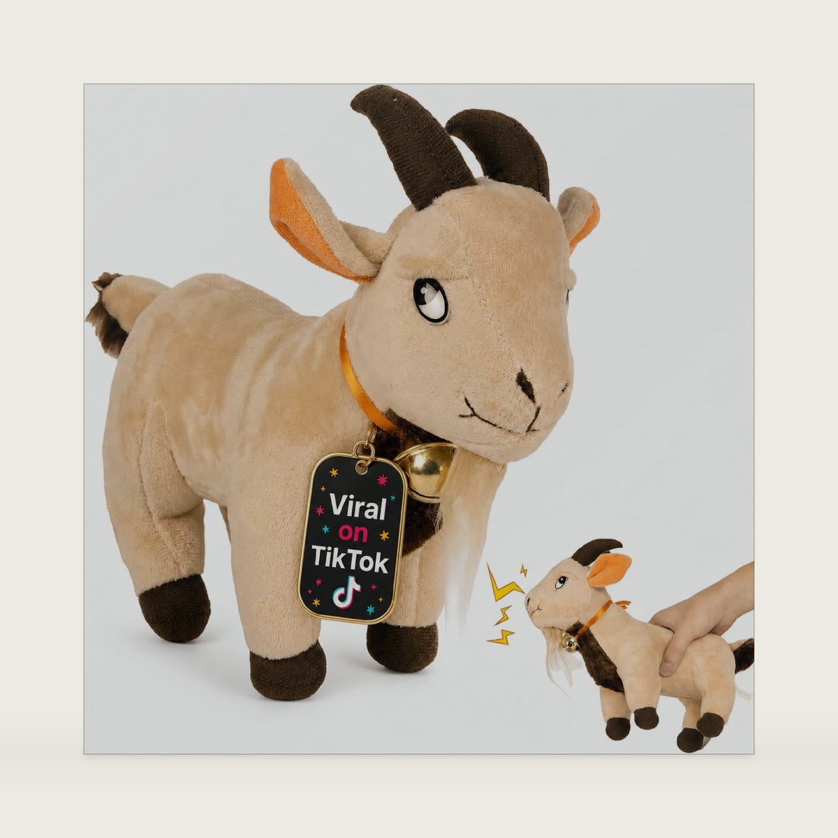 Twiddler Toys Screaming Goat Plush Toy, 11 Inch, Squeeze-to-Scream Gag Gift
