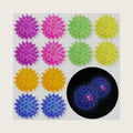 12 Pack LED Light Up Fidget Sensory Bouncy Spiky Ball Squishy Glow in The Dark Flashing Stress Relief Spiky Balls Toy for Party Favors Kids Gifts School Rewards