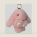 Soft Cute Bunny Keychain Artificial Rabbit Fur Plush Fluffy Pom pom Key Ring for Women