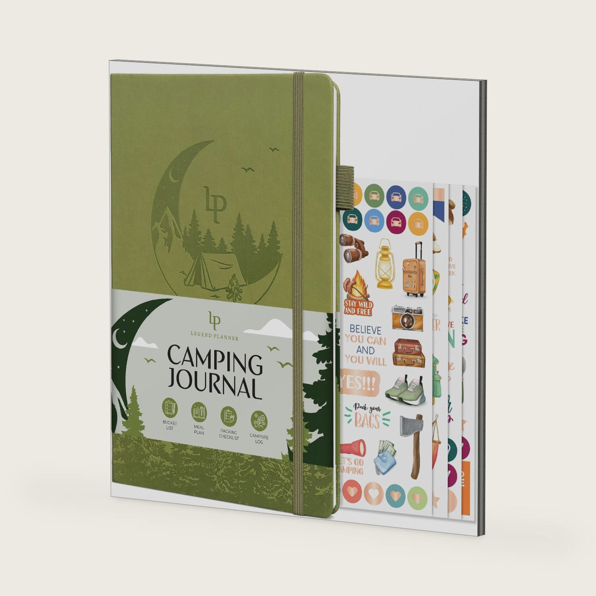 Legend Camping Journal & RV Travel Notebook for Adults, 7x10.5 Green