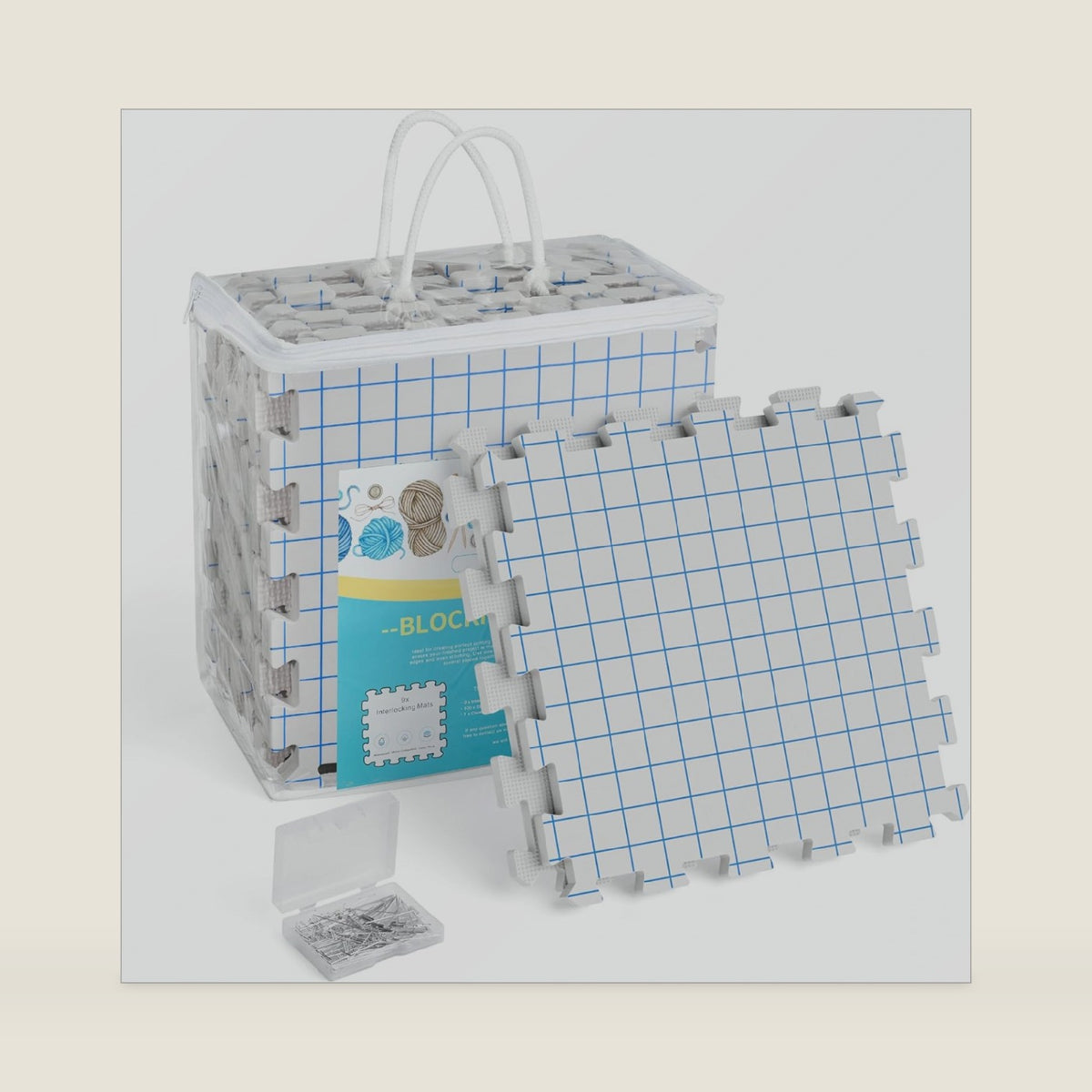 Yiitoll Blocking Mats for Knitting,Extra Thick Knitting Mat-9 Pack,100 Pins