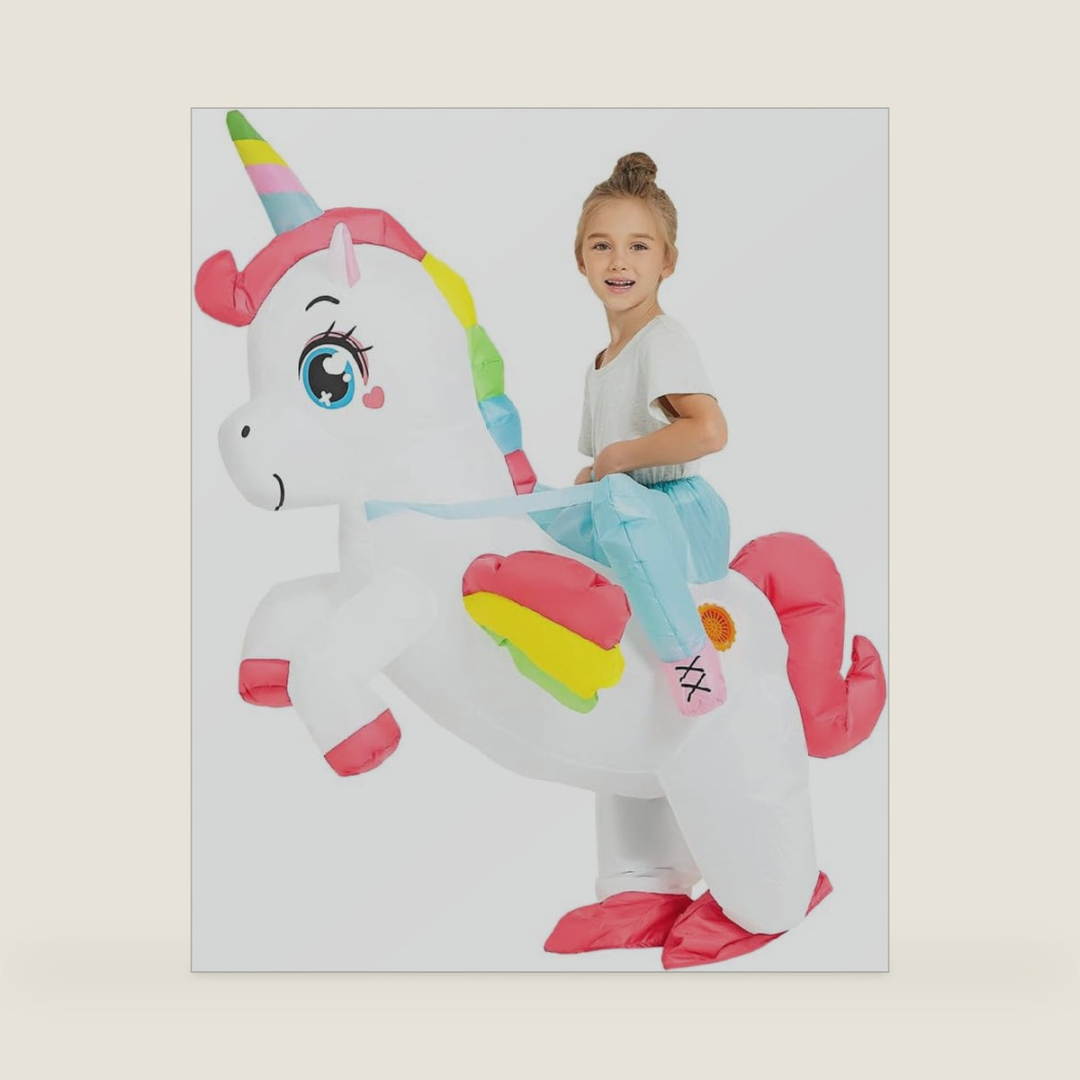 JUROSAICA Unicorn Costume Girls Kids Inflatable Costume Ride On Halloween Costumes Boys
