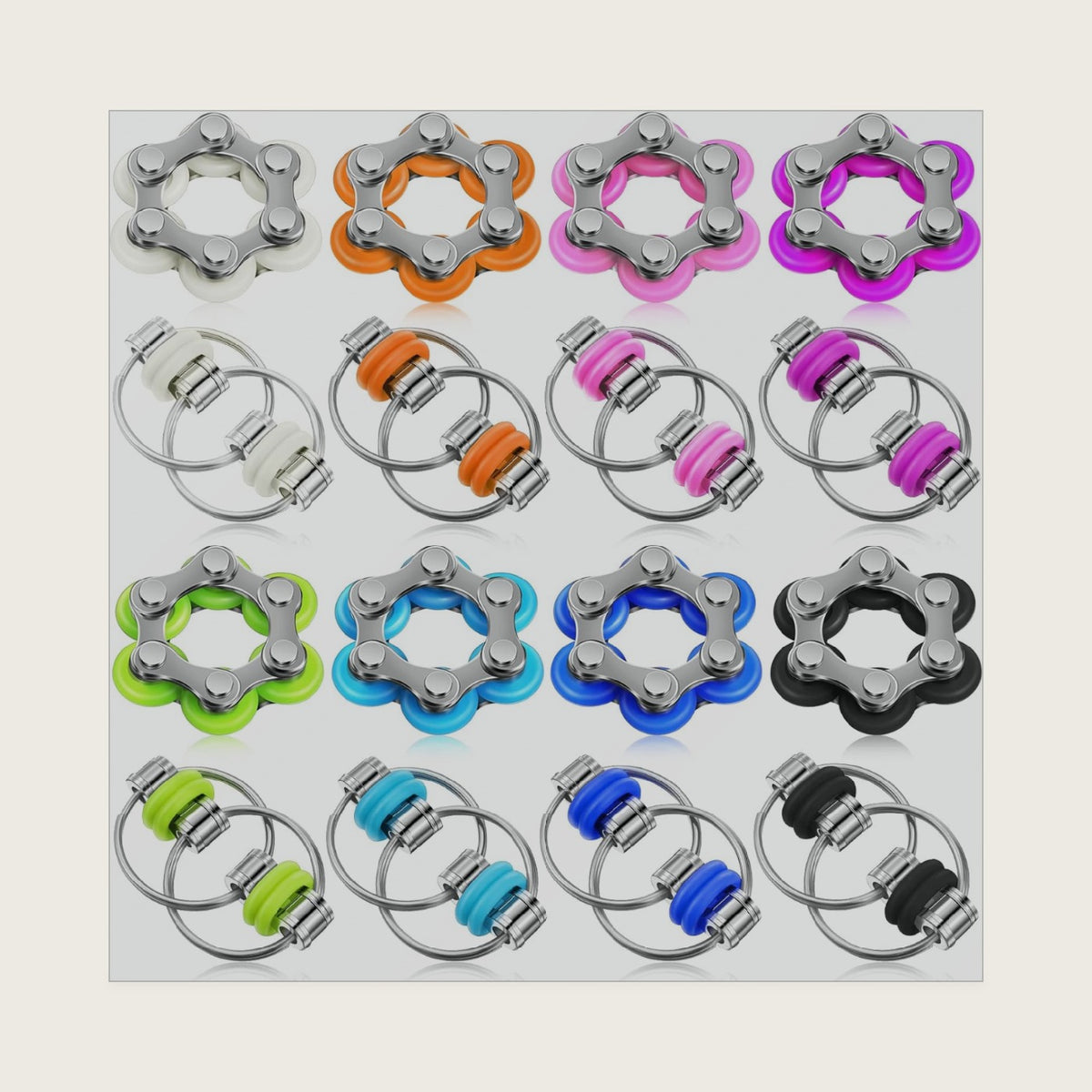 CHENGU 16 Pcs Fidget Toys Adults, Bike Chain Fidget,Cute