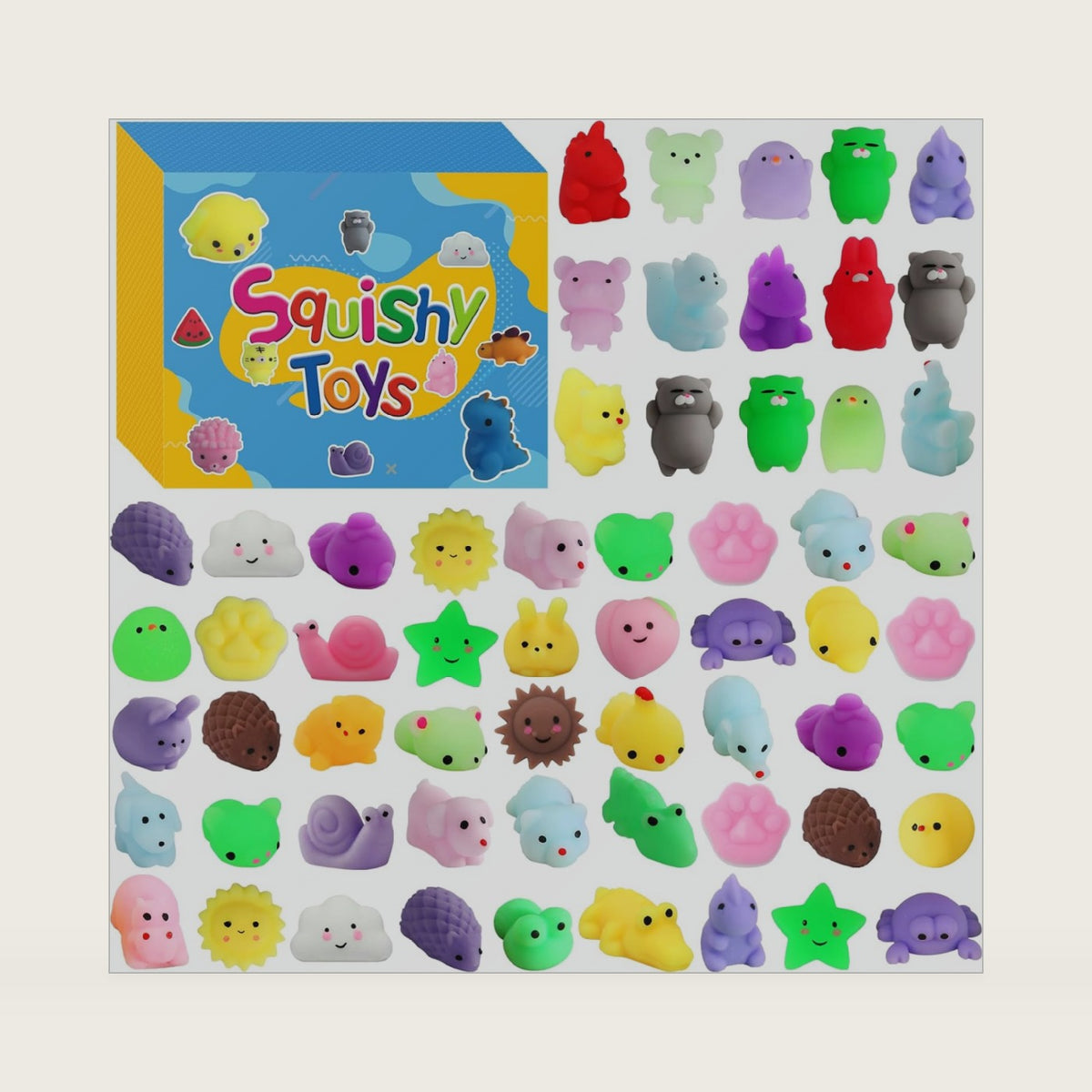 200 Pcs Mochi Squishy Toys, Mini Squishies Bulk Party Favors for Kids 3+