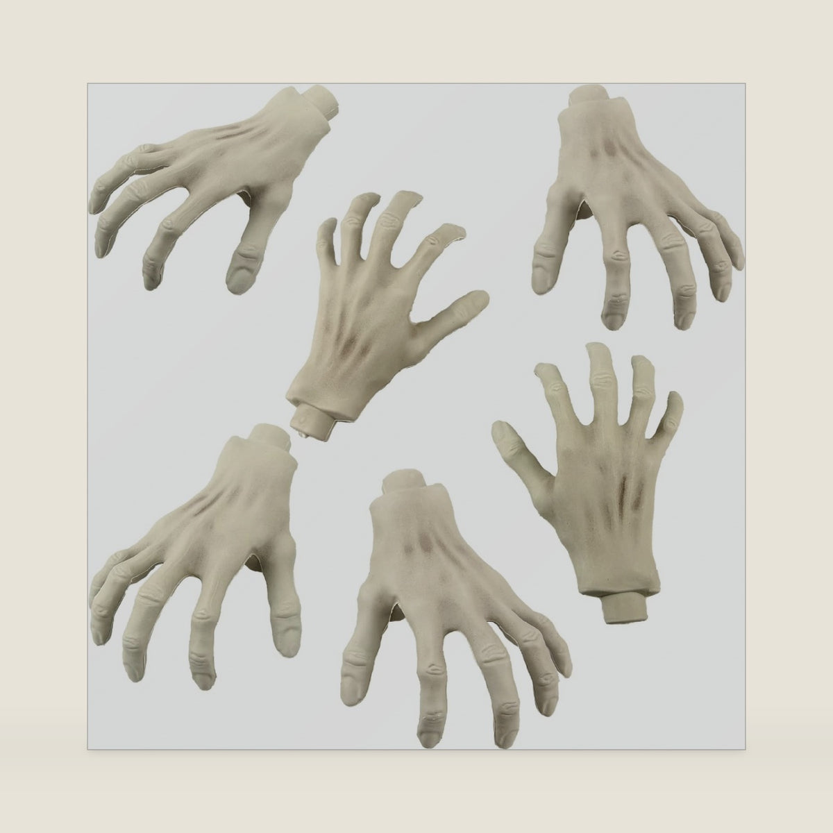 6 Pcs Halloween Skeleton Hands Realistic Plastic Zombie Hands Fake Severed Hand Props for Halloween Haunted House Party Zombie Party Cosplay Decoration