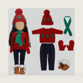Bencailor 6pcs 18" Christmas Doll Clothes and Accessories, Red Green