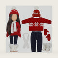 Bencailor 6pcs 18" Christmas Doll Clothes and Accessories, Red White