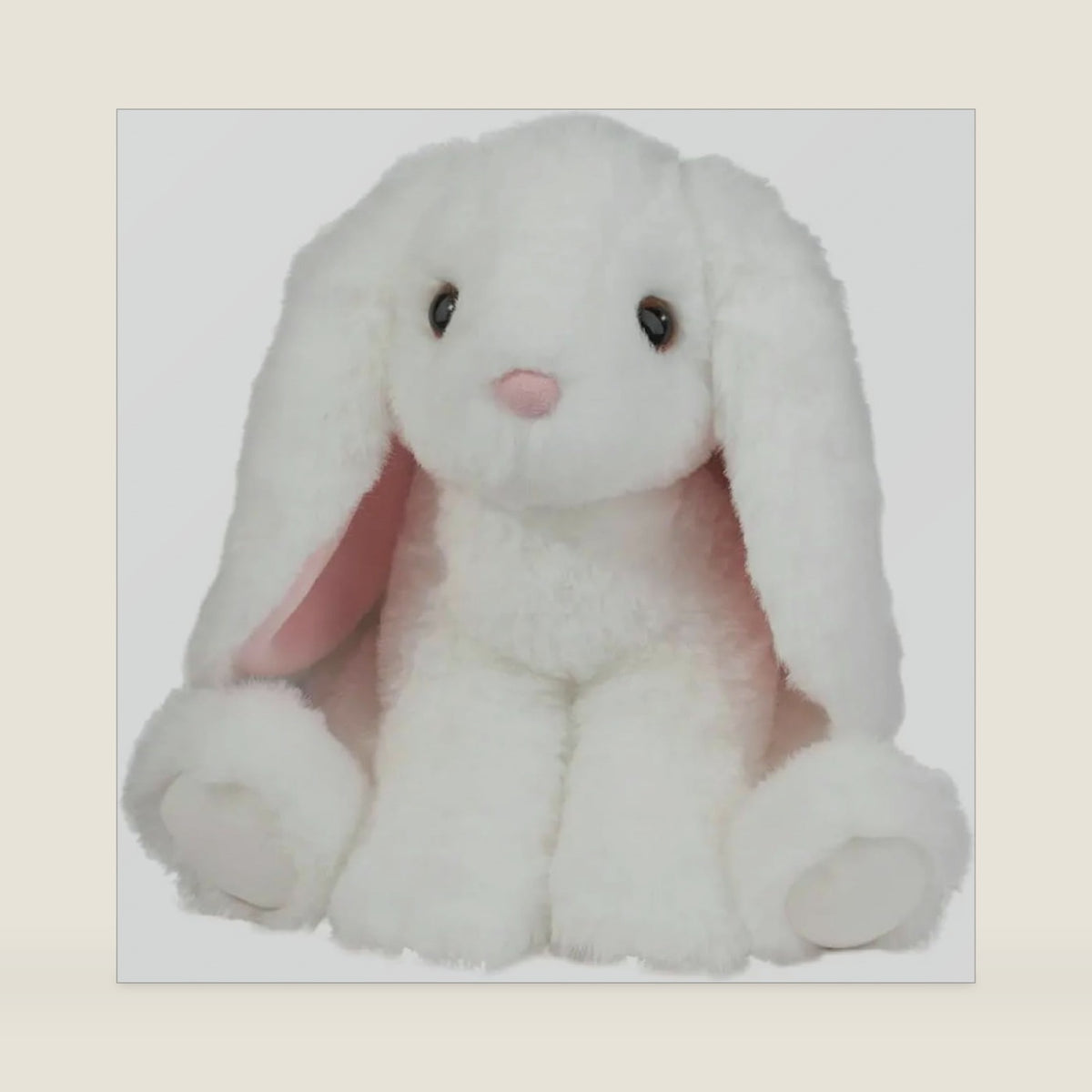 Douglas Maddie White Bunny Plush Stuffed Animal - 8-Inch Sitting Tall