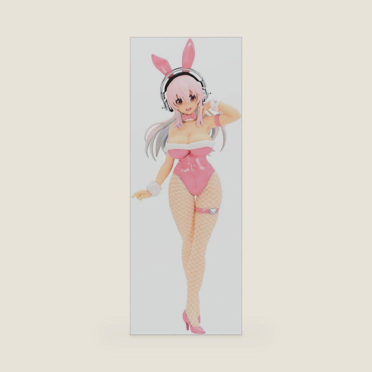 Super Sonico BiCute Bunnies Pink Rabbit Version PVC Figure, Multicolor
