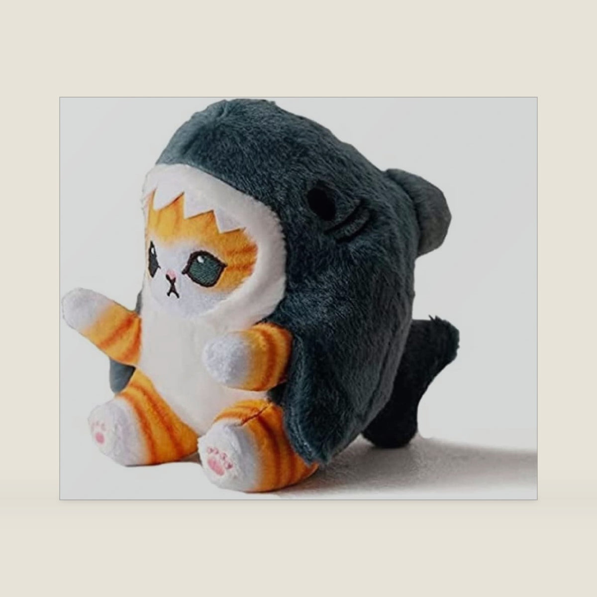 Cute Shark Cat Plush Toy, 8'' Cat Face Shark Stuffed Animal Plushies Doll, Kawaii Soft Stuffed Cat Shark Pillow Birthday Gift (Blue) (TQ202305)