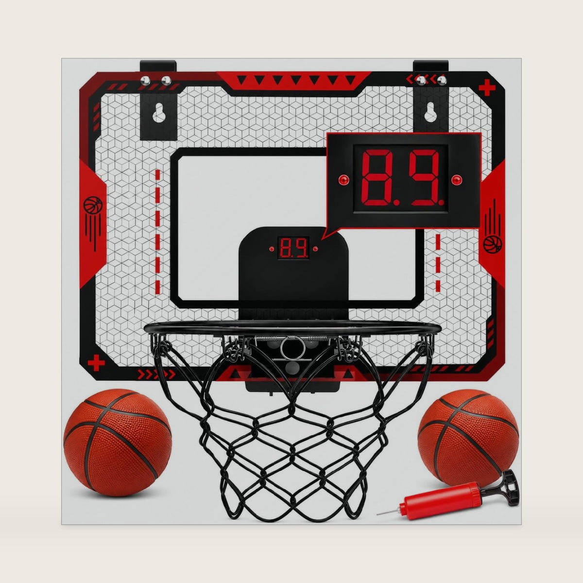 Indoor Basketball Hoop with Electronic Scoreboard & Balls for Kids Age 5-12