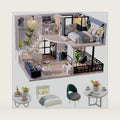 CUTEROOM DIY Miniature Dollhouse Kit with Furniture, Wooden Doll House Kit with LED Lights (L032)