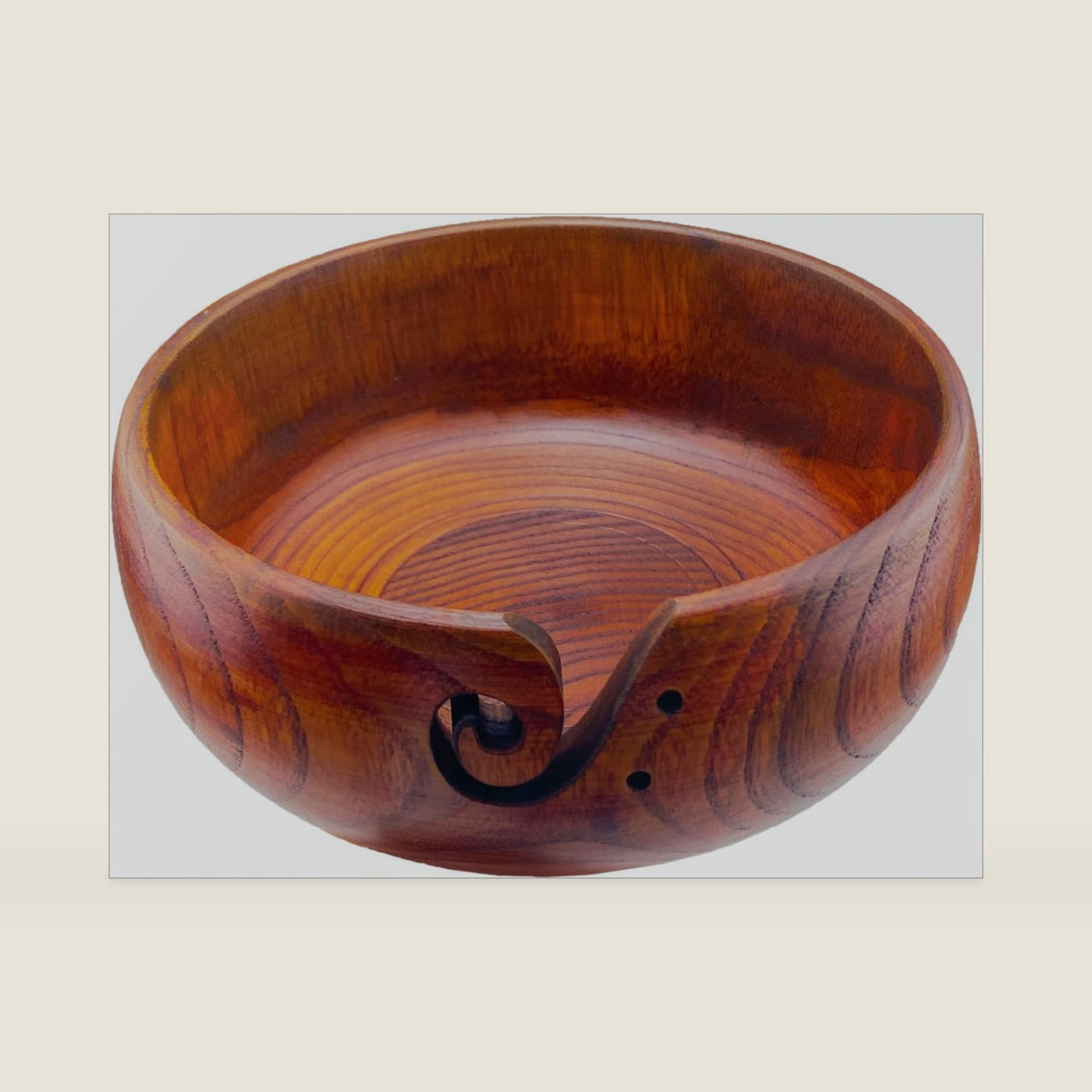 Wooden Yarn Bowl with Holes Knitting Bowl Yarn Storage,Yarn Bowls for Crocheting and Knitting,Perfect for Mother's Day and Home Decor 6.3" x 3"