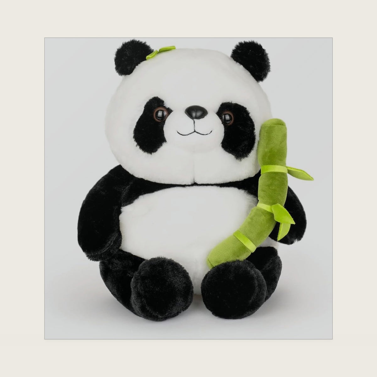 Panda Plush Toy - 9'' Cute Panda Bear with Bamboo for Kids