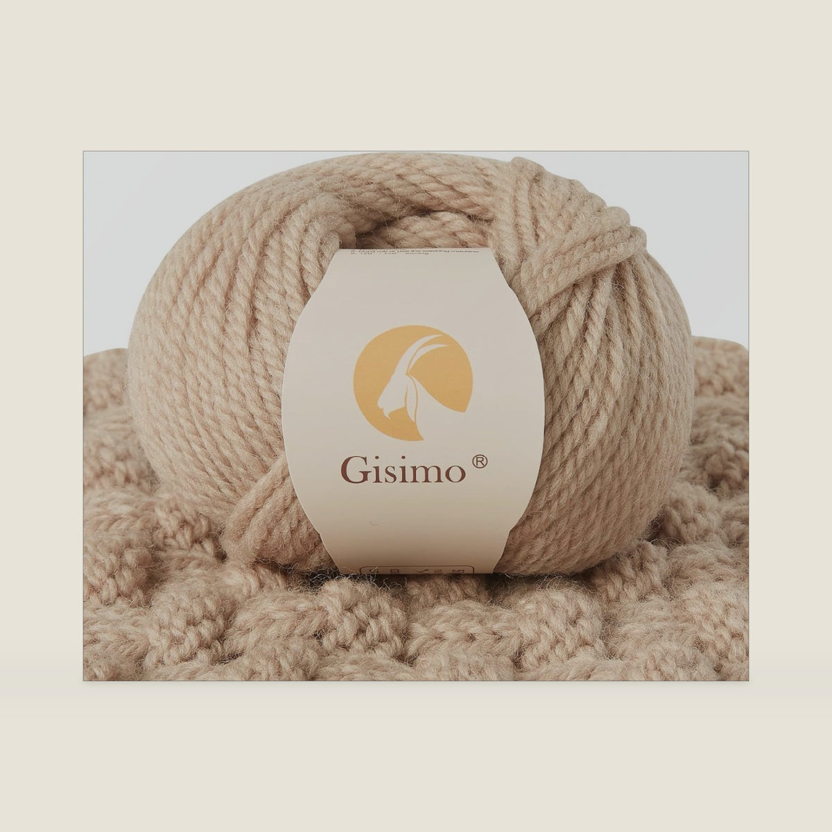 100% Merino Wool Yarn 3-Ply Luxurious and Soft Yarn for Hand Knitting & Crocheting (Khaki, 1Ball)
