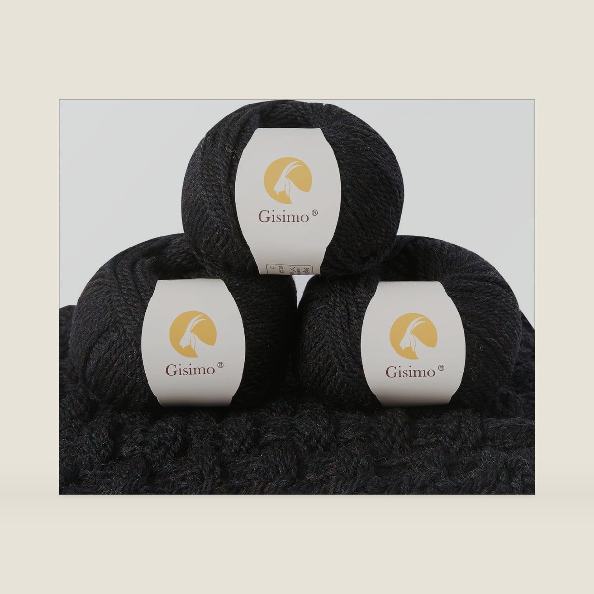 100% Merino Wool Yarn, 3-Ply Luxurious and Soft Yarn for Hand Knitting & Crocheting (Black, 3Balls)