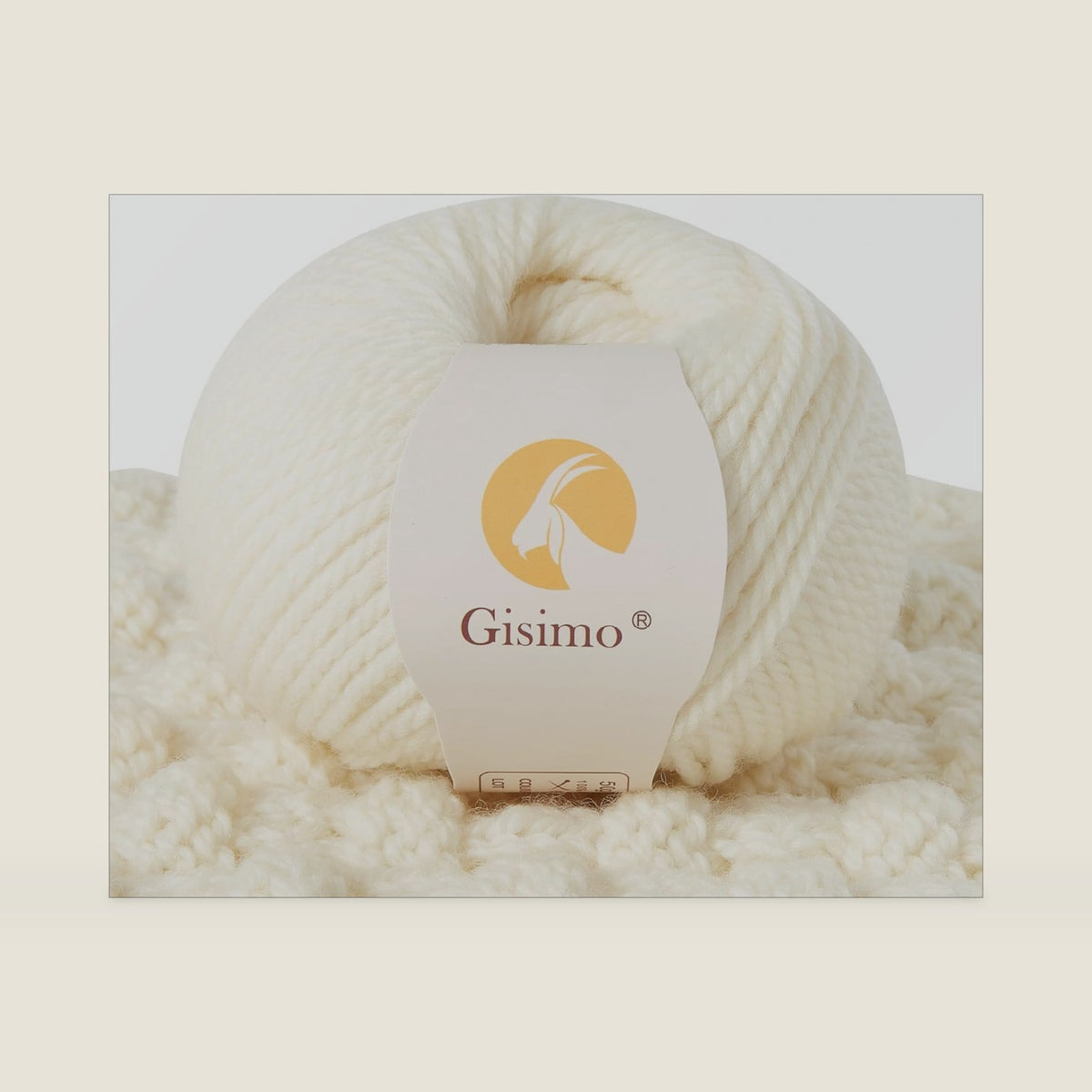 100% Merino Wool Yarn, 3-Ply Luxurious and Soft Yarn for Hand Knitting & Crocheting (Beige, 1Ball)