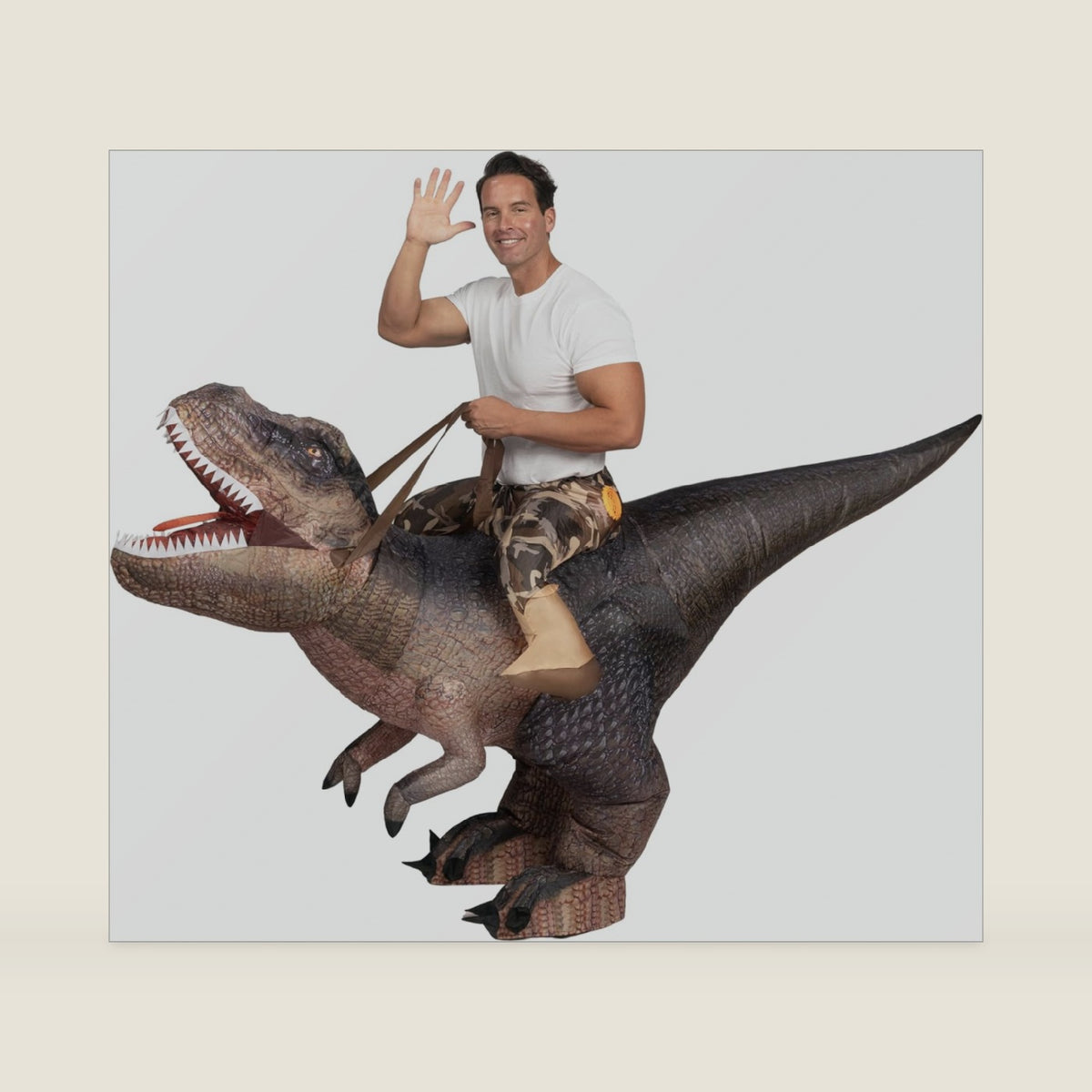 Spooktacular Creations Inflatable Dinosaur Costume Adult, Ride on T.rex Blow up Costume for Halloween Cosplay Themed Parties