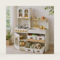 Tiny Land Wooden Play Kitchen for Kids with Toy Storage for Pretend Play