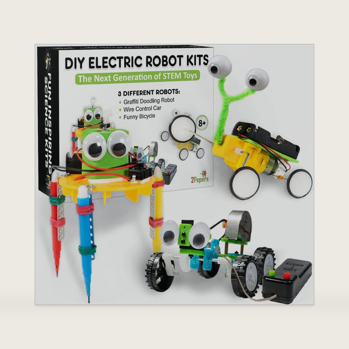 DIY STEM Engineering Gift Science Craft Set Electric Robot Kit for Age 8-14