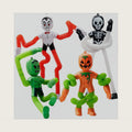 JOYIN 4 PCS Halloween Sensory Stretchy Toys, Stress Relief Telescopic Pop Tube Toys, Halloween Party Favors Children Gift, Frankenstein, Pumpkin, Skeleton, Kids Autisms