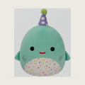 Original 12-Inch Sharon the Teal Shark with Party Hat + Confetti Belly - Official “Happy Birthday” Plush (Medium-Sized)