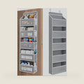 JARLINK Over the Door Organizer for Bedroom, Pantry, Bathroom, 5 Shelf Grey