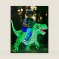Kids Inflatable Costume, Dinosaur Rider,Blow Up T-REX Costumes with LED Light for Cosplay Halloween Christmas Party