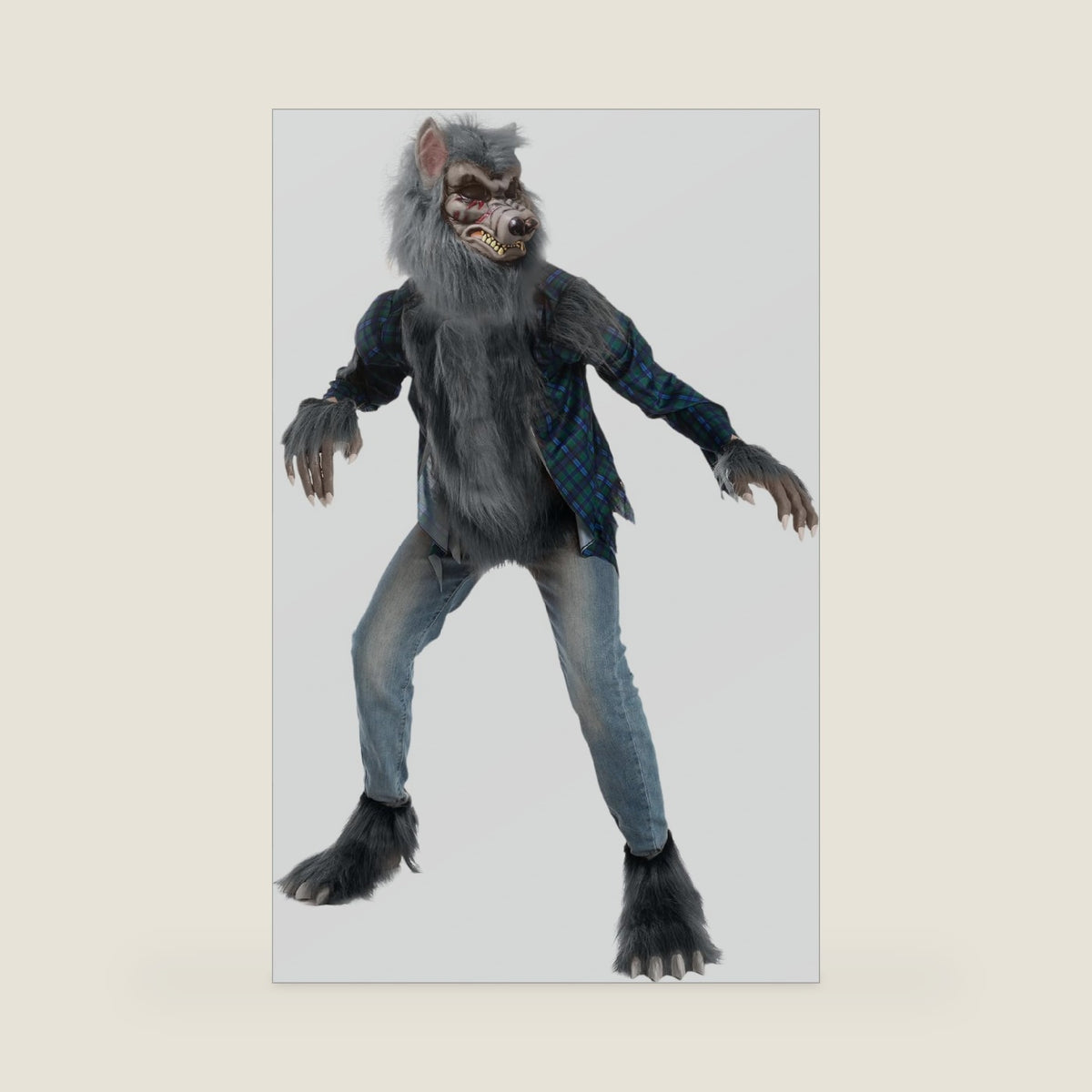 Spooktacular Creations Werewolf Halloween Kids Costume with Mask, Gloves and Shoes for Halloween Dress Up Parties-Red