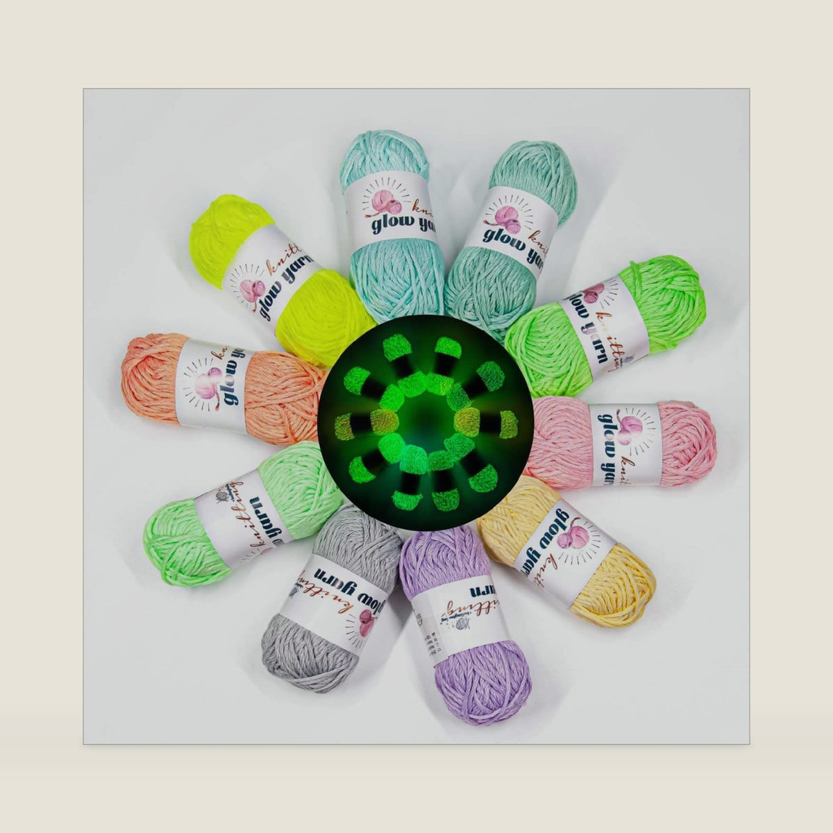Glow in The Dark Yarn - 10 Pack Baby Colorful (520g/18oz | 550 Yards), Knitting & Crochet Thread for DIY Crafts, Christmas Gifts, Doll Making