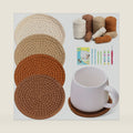 UzecPk Crochet Kits, Crochet Kit for Beginners 4 PCS Crochet Coasters Kits