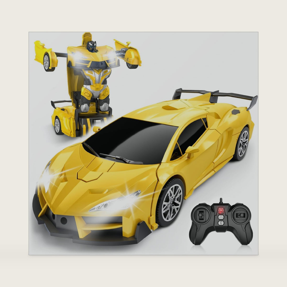 Qumcou 1:16 Transform Remote Control Car, Toys for Boys Age 3-8, Yellow