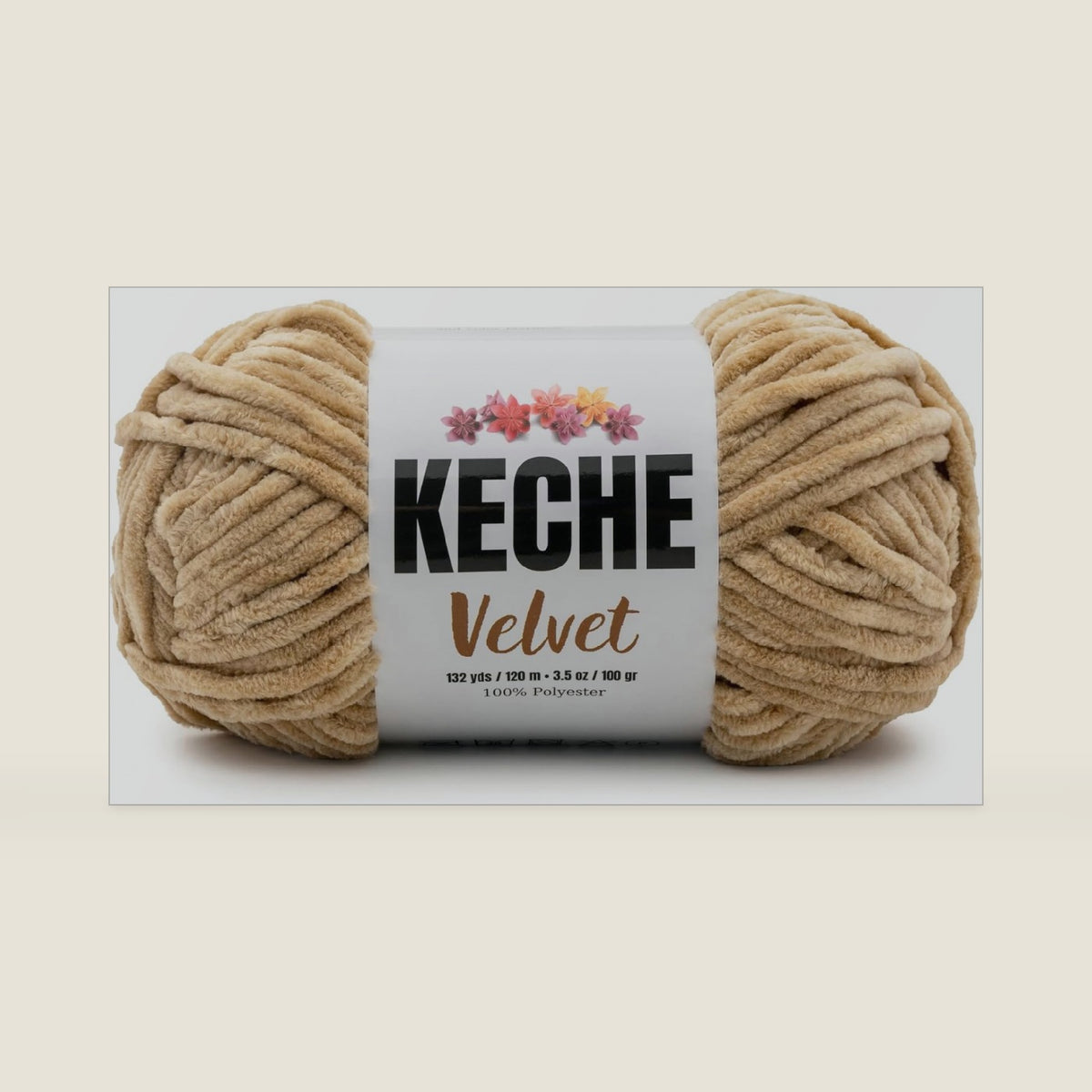 Keche Velvet Yarn for Crocheting, Soft Chenille Bulky Baby Blanket Amigurumi Yarn 100 gr (132 yds) - Camel