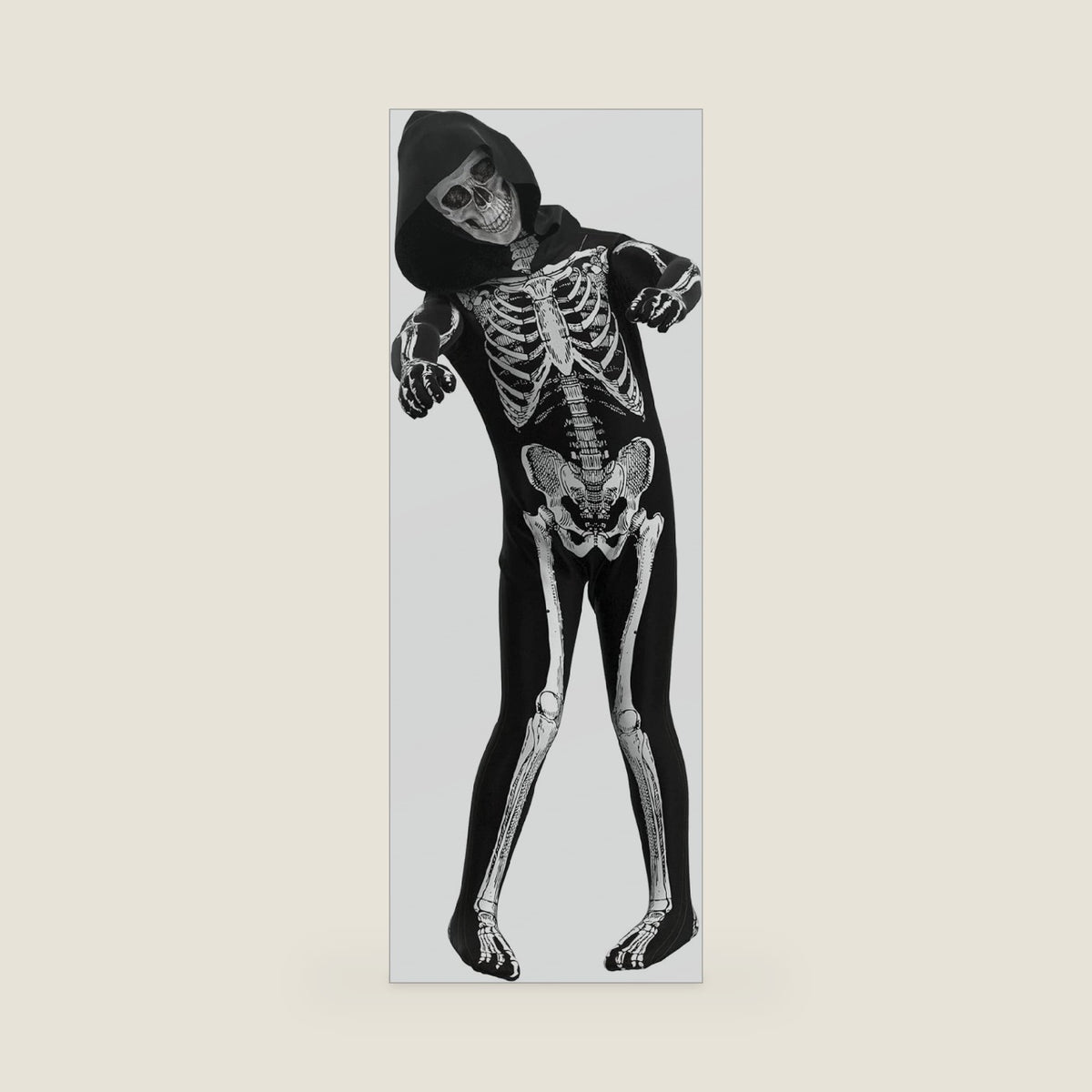 Cupohus' Unisex Jumpsuit - Scary Black and White Halloween Jumpsuit Costume compatible for cos like Skeleton