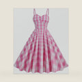 Adult Doll Movie Women Costume Halloween Carnival Cosplay Party Retro Pink Dress