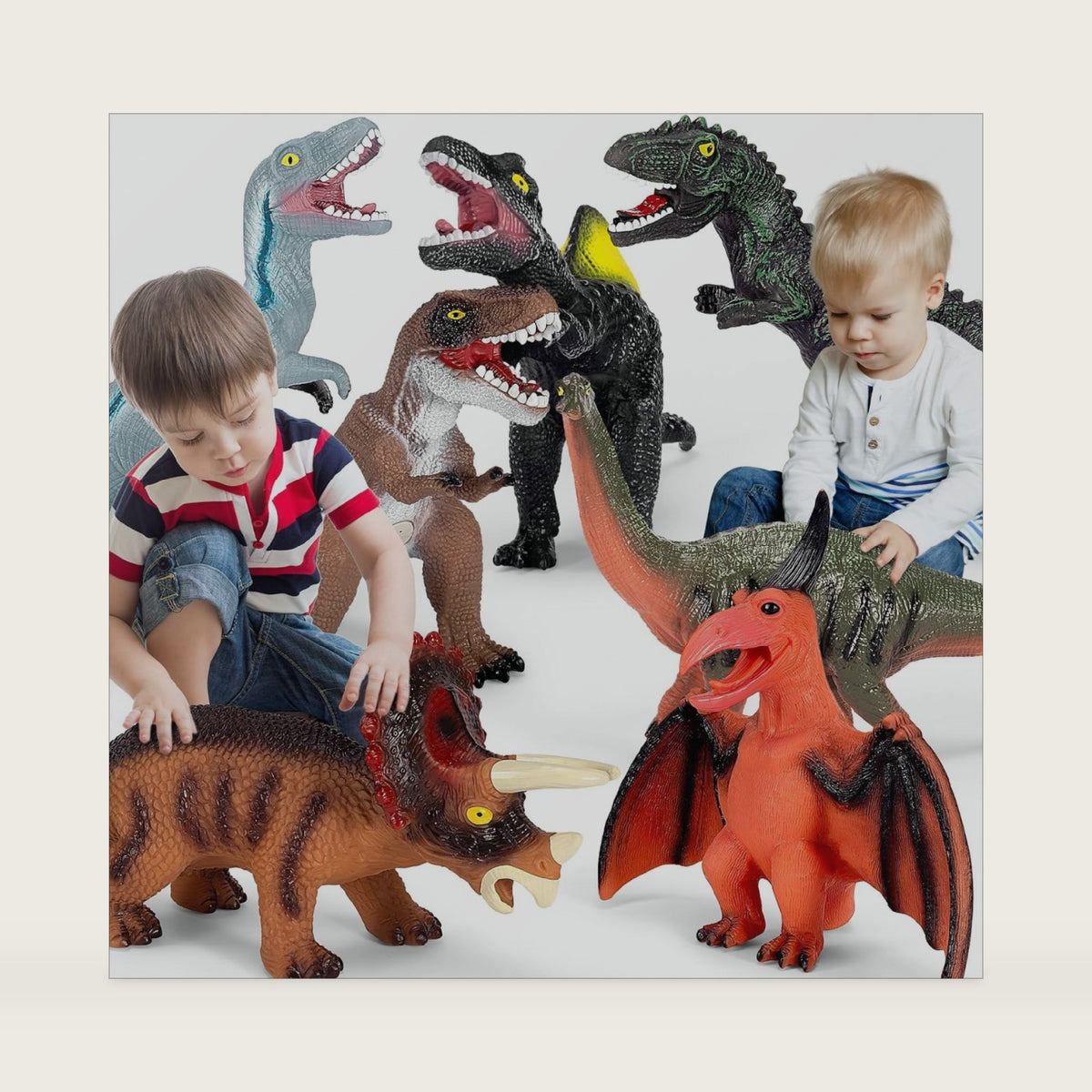Kissdream 7 Piece Jumbo Dinosaur Toys Big Dinosaur Toy for Boys Realistic Giant Dinosaur Toys for Kids 3-5 - Perfect Dinosaur Gifts for Kids