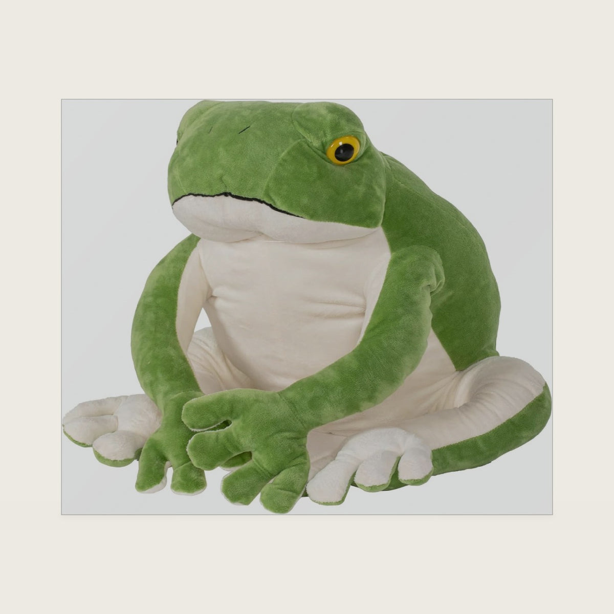 BRINJOY Giant Frog Stuffed Animal, 28" Large Plush Green Tree Frog w/Magnet, Christmas Stickers, Big Stuffed Lifelike Frog, Jumbo Oversized Toy for Toddlers Kids Boys Girls, Age 3+