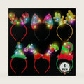 HOVACY Christmas 6 PCS LED Light Up Headband, Reindeer Antler Santa Hat Christmas Tree Leprechaun Hat Bow Hair Hoop for Xmas Holiday Party Favors Adults Women