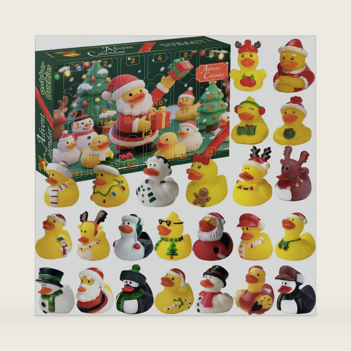 SQZUWIT 2026 Christmas Advent Calendar Rubber Ducks 24 Days Kids Gift