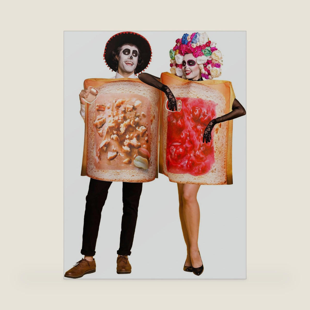 Toulite 2 Pcs Peanut Butter and Jelly Costume Couples Halloween Costumes for Adults Food Couples for Halloween Cosplay Party