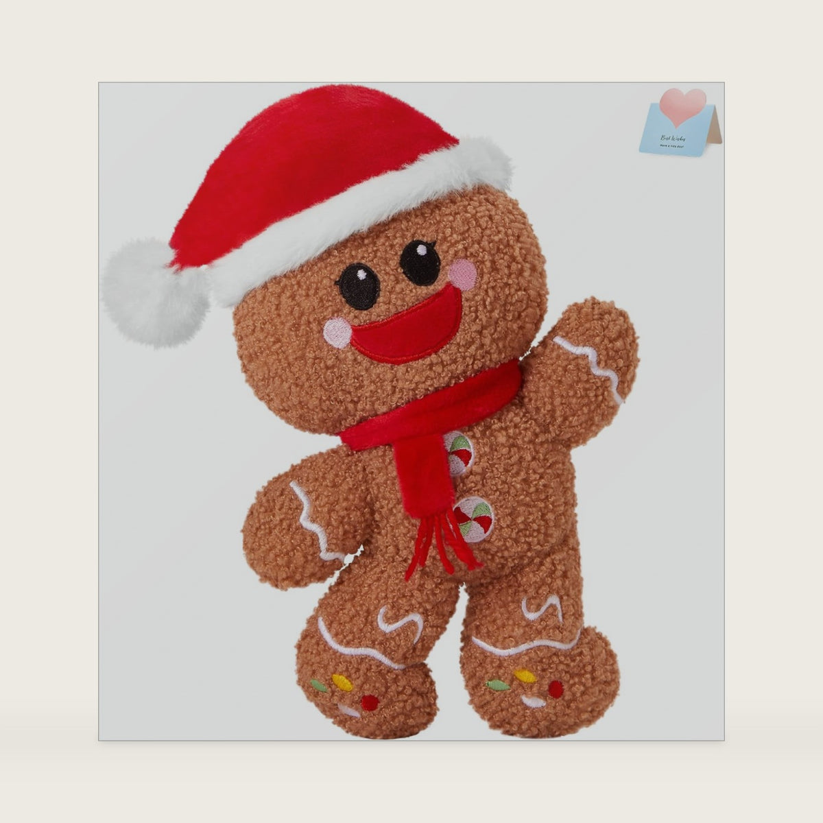 Glow Guards 9'' Santa Claus Gingerbread Man Christmas Ginger Holiday Plush Stuffed Animal Gingerbread Man, 2025 First Christmas Plush for Kids & Adults