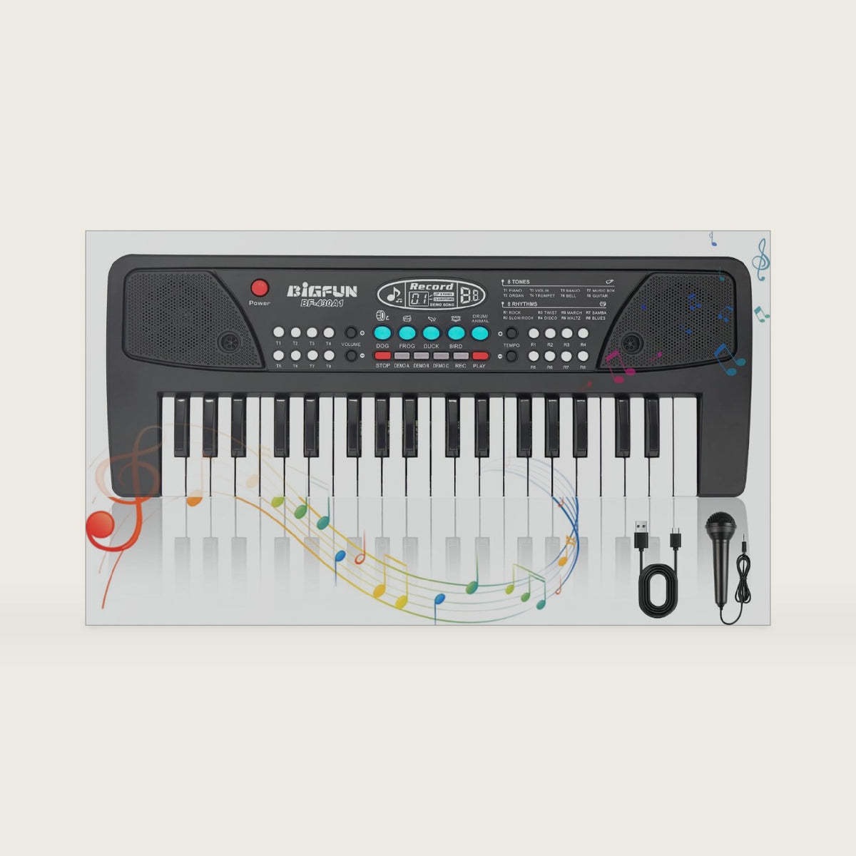 Kids Piano Keyboard, 37 Keys Electronic Piano for Kids Age 3-6 Portable with Microphone Learning Educational Christmas Birthday Gifts Musical Toys for 3 4 5 6 Year Old Girls Boys (BF-430)